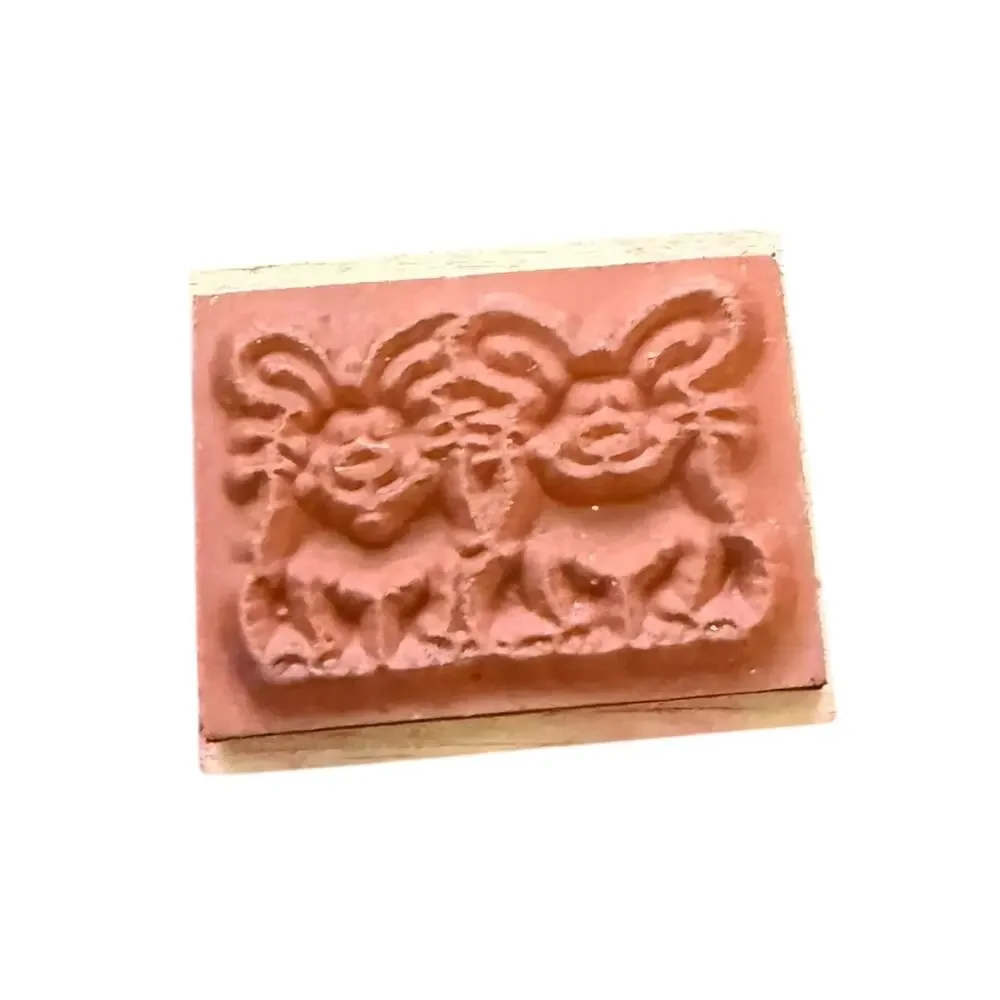 Noteworthy Pair Of 2 Bunny Rabbits Rubber Stamp